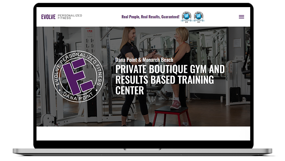 Evolve Fitness Homepage Design